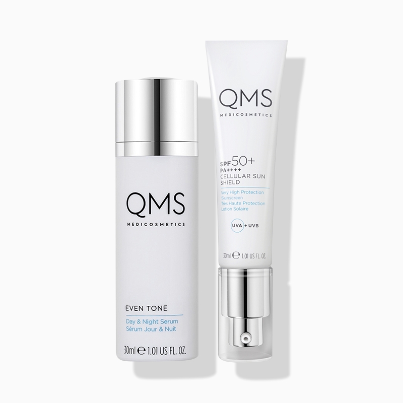 QMS Pflege-Duo Even Tone Serum & Cellular Sun Shield SPF 50